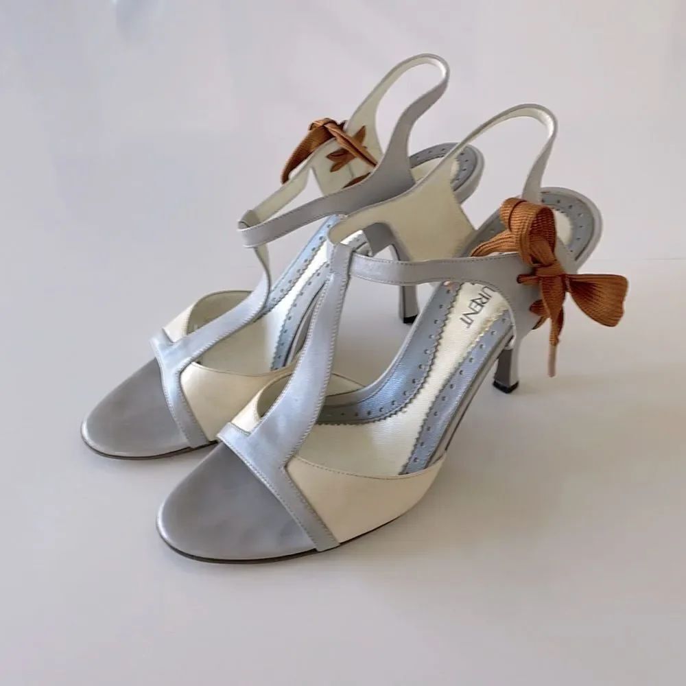 Yves Saint Laurent Slingback Peeptoe Heels Tie Detail